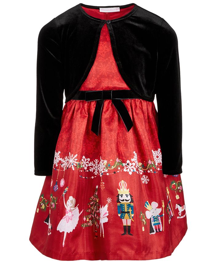Bonnie Jean Toddler Girls 2Pc. Velvet Cardigan & Nutcracker Dress