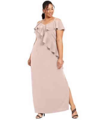 Adrianna Papell Plus Size Ruffled Cold 