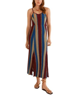 mango metallic striped dress