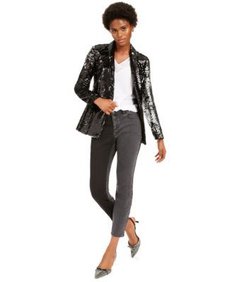 macy's black sequin jacket