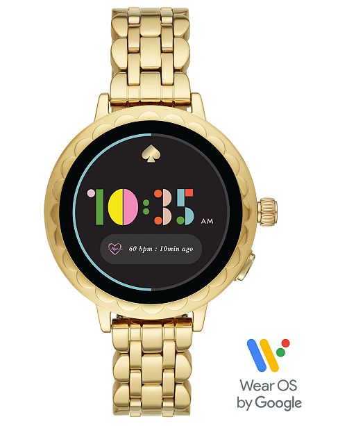 Kate Spade New York Women S Scallop 2 Gold Tone Stainless Steel Bracelet Smart Watch 41mm Reviews Watches Jewelry Watches Macy S