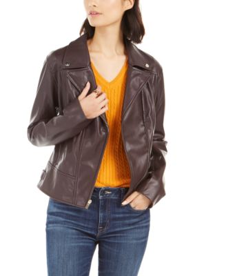 macys faux leather jacket