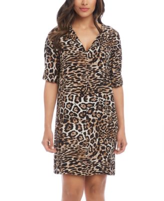 leopard print split dress