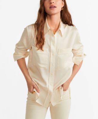 mango satin shirt dress