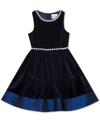 baby girl blue velvet dress