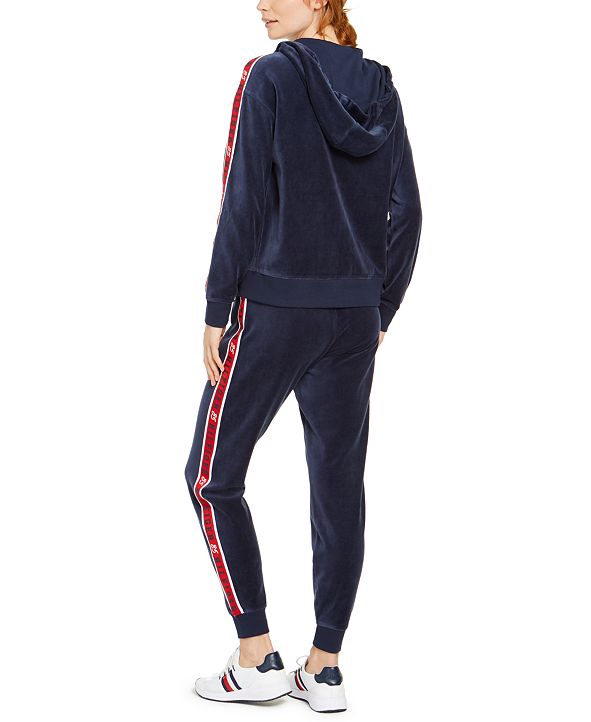 tommy hilfiger velour tracksuit womens