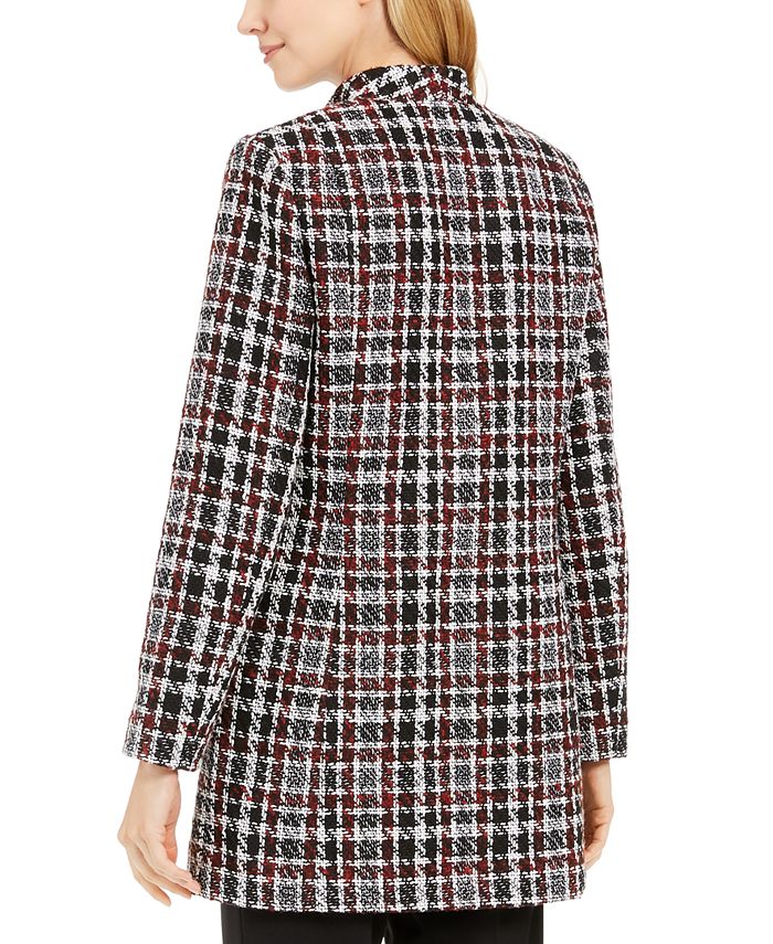 Calvin Klein Tweed Plaid Topper Jacket & Reviews - Jackets & Blazers ...