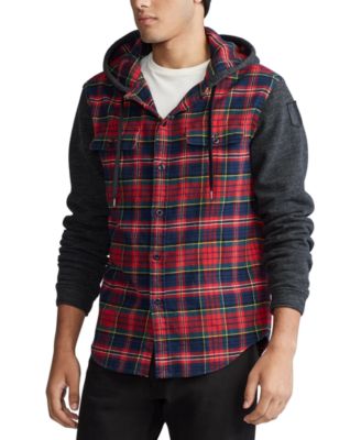 mens casual hooded shirts