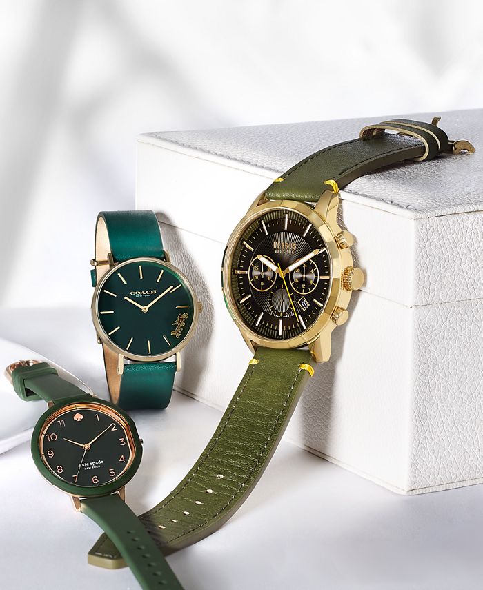 Versus by Versace Men's Chronograph Eugene Green Leather Strap Watch 46mm & Reviews Watches
