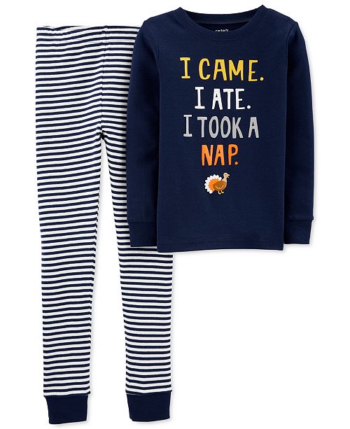 Carter S Little Big Boys 2 Pc Cotton Thanksgiving Pajamas Set Reviews Pajamas Kids Macy S