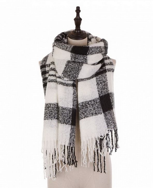 Glitzhome Plaid Scarf with Tassels & Reviews Women Macy's