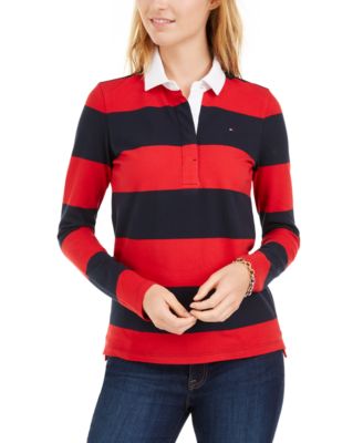 tommy hilfiger long sleeve rugby polo