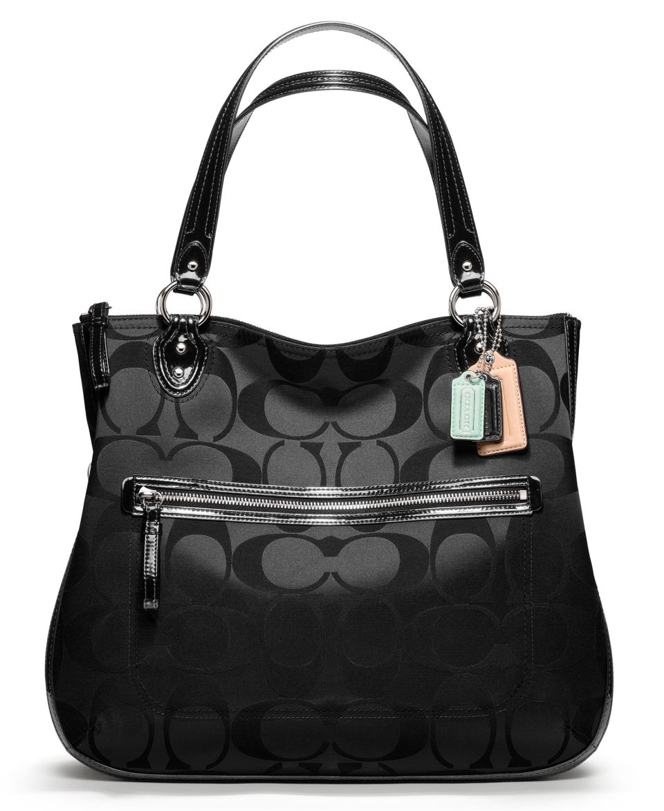 NEW COACH POPPY SIGNATURE SATEEN HALLIE EW TOTE