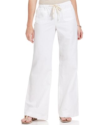 DKNY Jeans Pants, Wide-Leg Linen Lounge - Pants & Capris - Women - Macy's