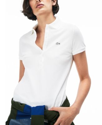 lacoste cream pique polo shirt