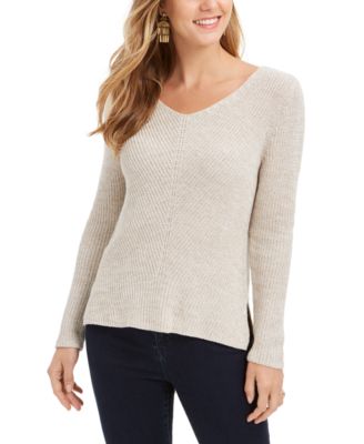 Style \u0026 Co Ribbed V-Neck Cotton Sweater 