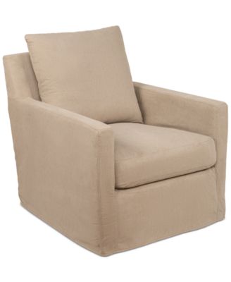 slipcovered swivel glider