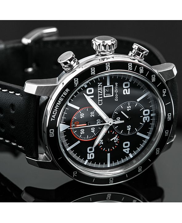 citizen eco drive chronograph leather strap