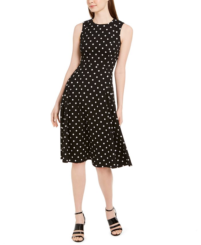 Calvin Klein PolkaDot Fit & Flare Dress & Reviews