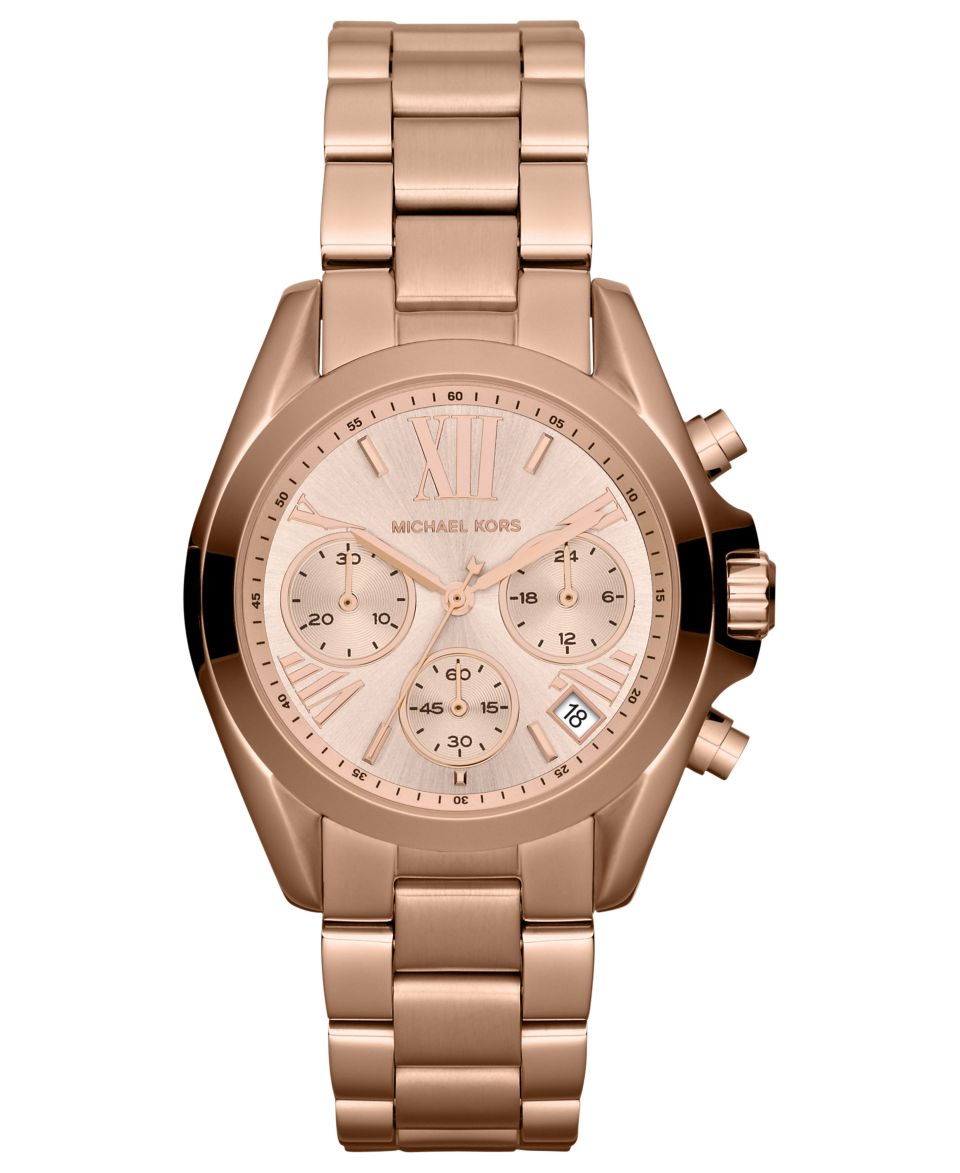 Michael Kors Womens Chronograph Bradshaw Rose Gold Tone Stainless Steel Bracelet Watch 43mm MK5503   Watches   Jewelry & Watches