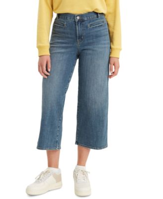 wide leg cropped jeans womens