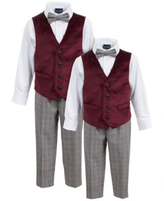 burgundy baby suit