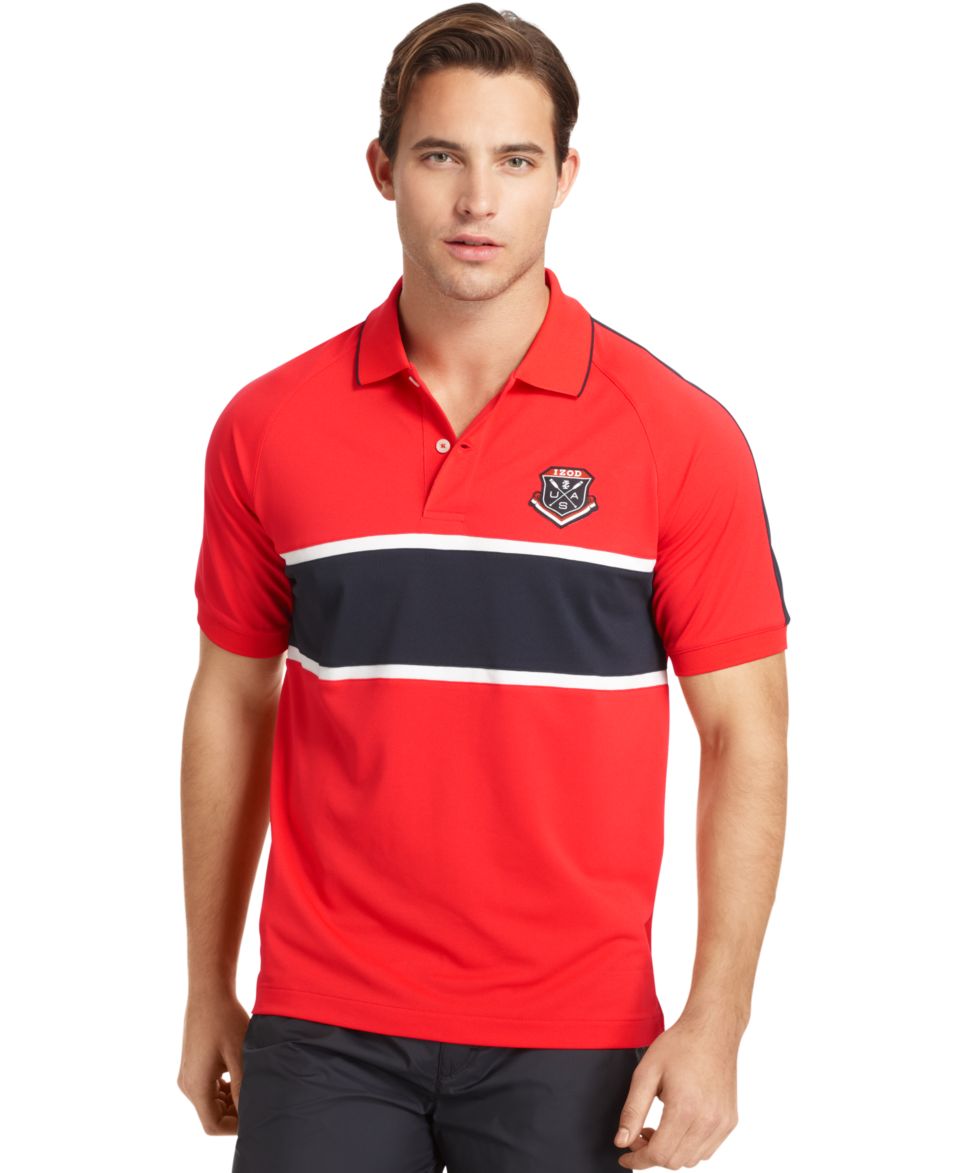 Izod Shirt, Short Sleeve Colorblocked Polo   Polos   Men