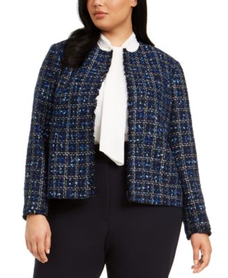 Calvin Klein Plus Size Tweed Jacket 
