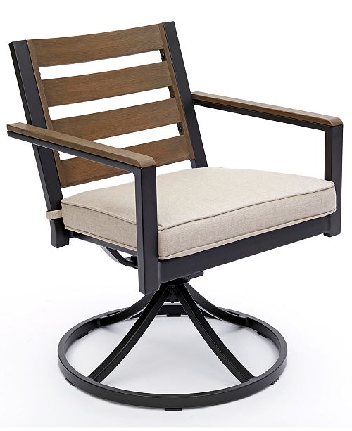 Furniture Stockholm Outdoor Swivel Rocker Chair With Sunbrella Cushion Created For Macy S Reviews Furniture Macy S