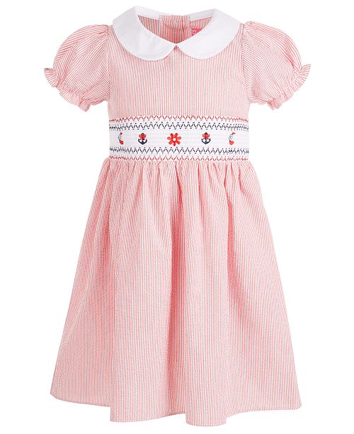 Good Lad Toddler Girls Embroidered Seersucker Smocked Dress Reviews All Girls Dresses Kids Macy S
