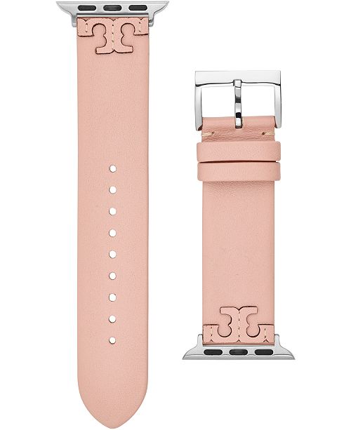 Tory Burch Women S Mcgraw Blush Band For Apple Watch Leather Strap 38mm 40mm Reviews All Fine Jewelry Jewelry Watches Macy S
