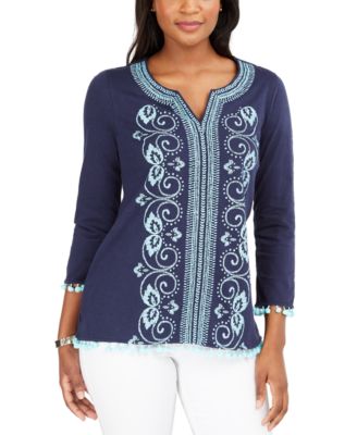 macys womens cotton tops