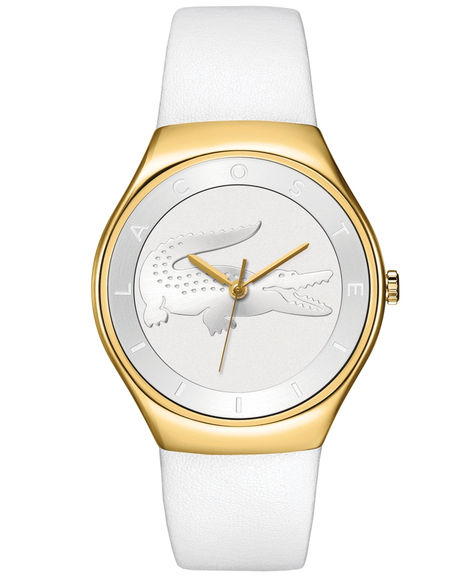 Lacoste Watch, Womens Valencia White Leather Strap 38mm 2000763   Watches   Jewelry & Watches