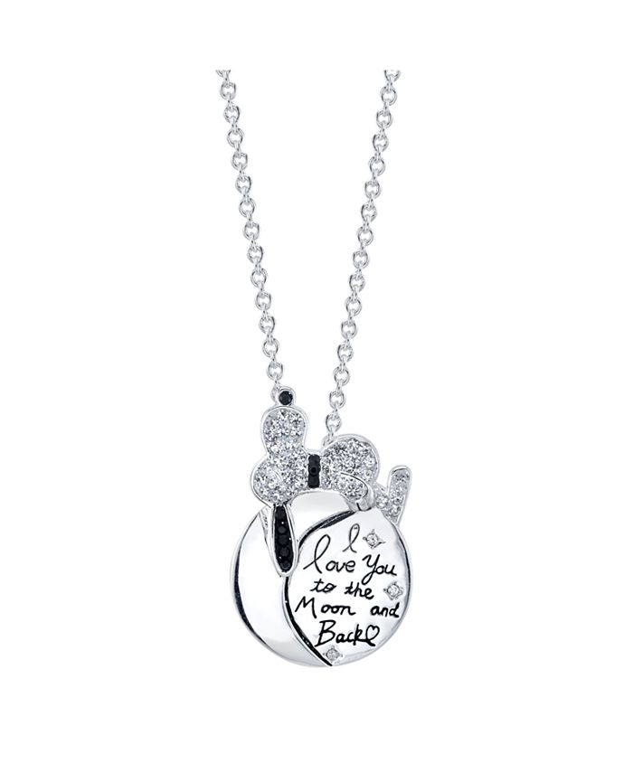 Peanuts Snoopy I Love You To The Moon Fine Plated Silver Crystal Pendant Necklace 16 2 Extender For Unwritten Reviews Necklaces Jewelry Watches Macy S