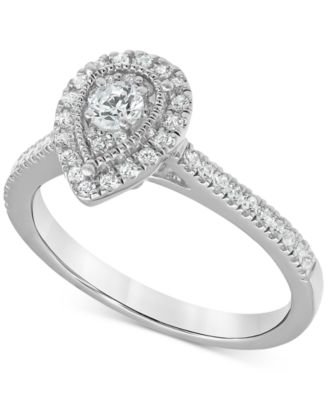 teardrop white gold engagement rings