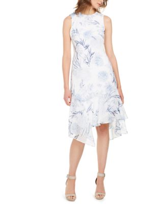 calvin klein floral a line dress