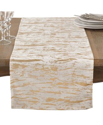 Стиль жизни Saro - Потертая фольга с металлическим дизайном, Гламурная хлопковая настольная дорожка