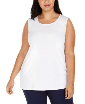 macys plus size white tops