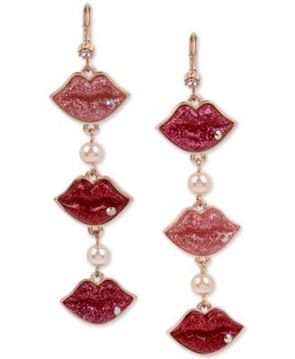 betsey johnson crystal drop earrings