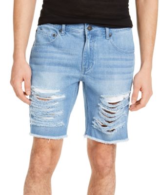 guys ripped jean shorts