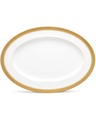 Золотое овальное блюдо Noritake Summit, 16 дюймов