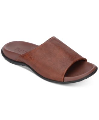 mens leather slide slippers