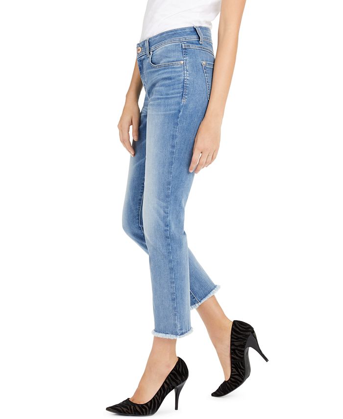 INC International Concepts INC StraightLeg FrayedHem Ankle Jeans