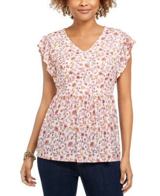 macys flutter sleeve top