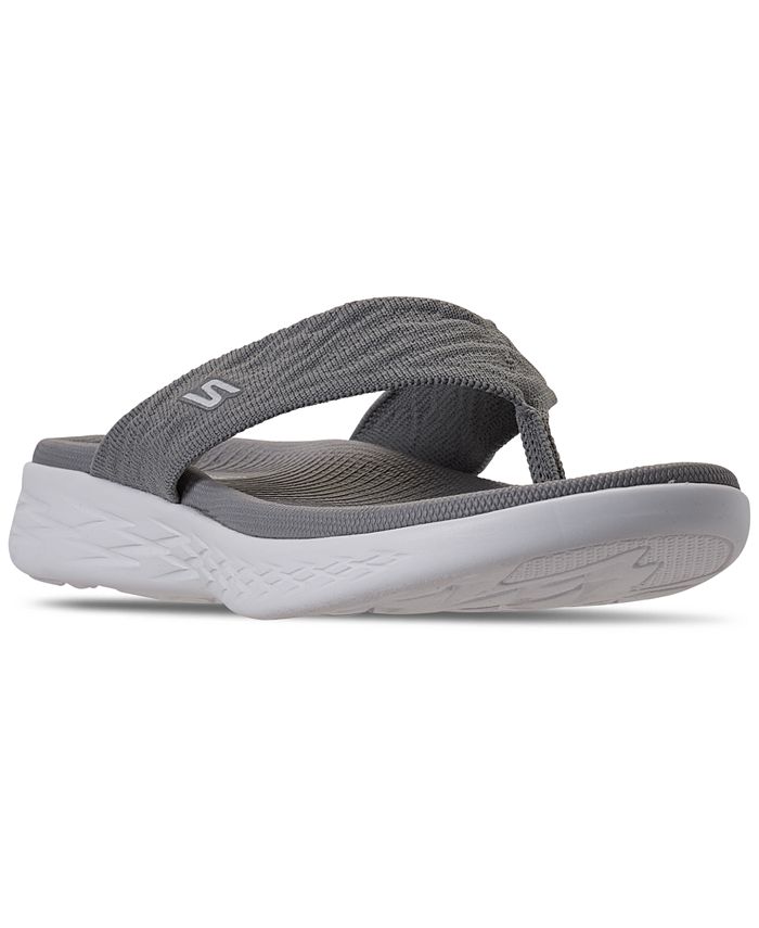skechers women's on the go 600 sunny flip flop gray