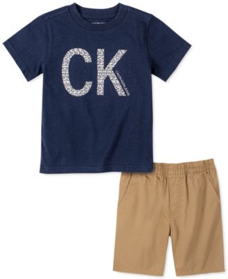 calvin klein shirt and shorts set