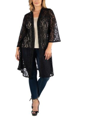 black lace cardigan plus size