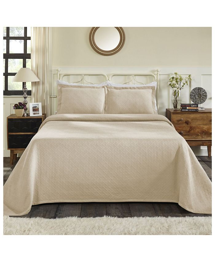 Superior Basket Weave Jacquard Matelasse 3 Piece Bedspread Set, King & Reviews Quilts
