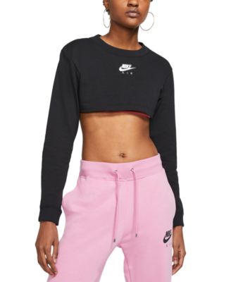 Air Cotton Cropped Long-Sleeve Top 