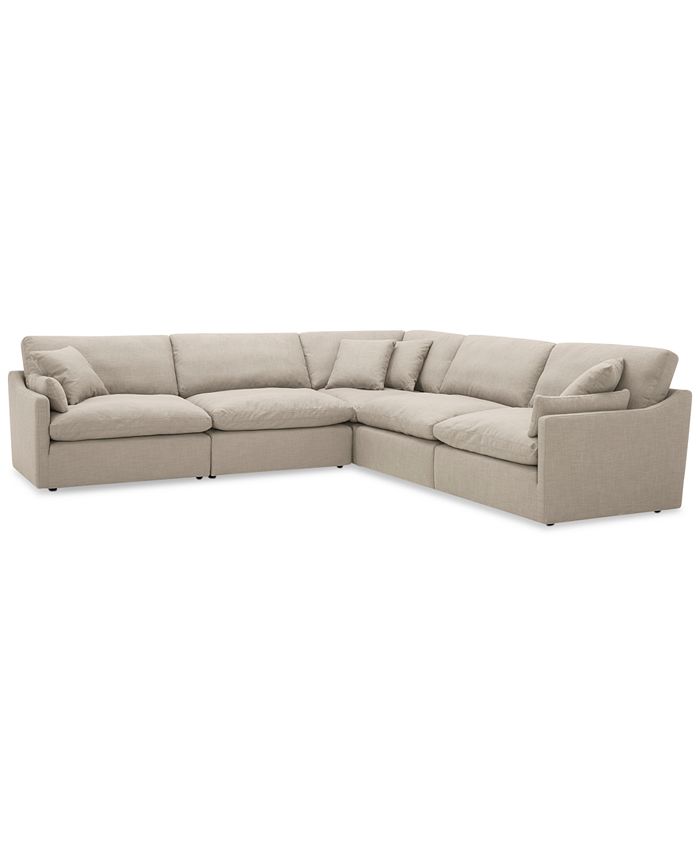 Furniture CLOSEOUT! Joud 5Pc. Fabric "L" Shaped Modular Sofa, Created for Macy's & Reviews